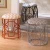 Bold Metal Stool with Chevron Cushion