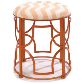 Bold Metal Stool with Chevron Cushion