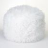 Furry White Ottoman Pouf or Seat