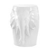 White Ceramic Elephant Decorative Side Table