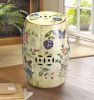 Butterflies and Flowers Ceramic Stool