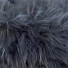 Faux Fur Stool with Wood Legs - Gray