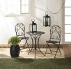 Lacy Black Metal Stool or Plant Stand