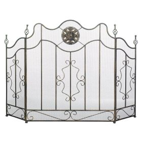 Fireplace Screen with Circular Ornament