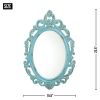 Baby Blue Royal Crown Wood Wall Mirror