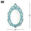 Baby Blue Royal Crown Wood Wall Mirror