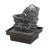 Rock Formation Tabletop Water Fountain with Lighted Glass Orb