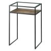 Glass-Top Industrial Side Table