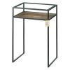 Glass-Top Industrial Side Table