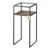 Glass-Top Industrial Side Table - Square