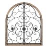 Arched Wood and Iron Swirls Wall Decor
