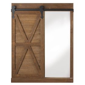 Chalkboard and Mirror Wall Decor with Barn Door