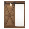 Chalkboard and Mirror Wall Decor with Barn Door