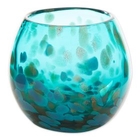 Glass Vase or Decorative Bowl - Aqua