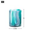 Blue Swirls Cylinder Glass Vase - 6.5 inches