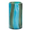 Blue Swirls Cylinder Glass Vase - 10 inches