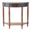 Vintage-Look Half-Moon Wood Hall Table