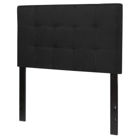 Twin size Modern Black Fabric Box-Stitch Upholstered Headboard