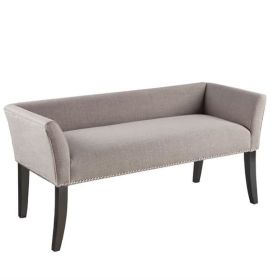 Modern Mid-Century Grey Upholstered Accent Bench