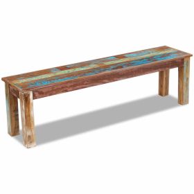 Bench Solid Reclaimed Wood 63"x13.8"x18.1"(D0102HE09QY)
