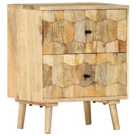 Bedside Cabinet Solid Mango Wood - Brown