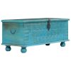 Storage Chest Solid Mango Wood Blue  39.4"x15.8"x16.1"(D0102HE0VKV)