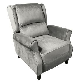 Classic Fabric Push back Recliner, Single Sofa Manual Recliner, with Padded Seat, Backrest, for Living Room, Bedroom - Gray