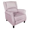 Classic Fabric Push back Recliner, Single Sofa Manual Recliner, with Padded Seat, Backrest, for Living Room, Bedroom - Light Purple