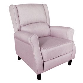 Classic Fabric Push back Recliner, Single Sofa Manual Recliner, with Padded Seat, Backrest, for Living Room, Bedroom - Light Purple