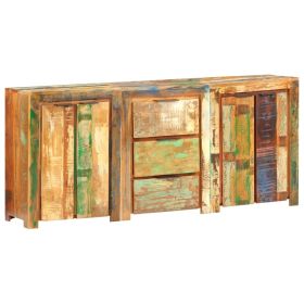 Sideboard with 3 Drawers and 4 Doors Solid Reclaimed Wood - Multicolour