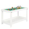 MDF With Green Building Plank Children's Table And Chair Dual Purpose White, 82.6*43.2*49.5cm RT(D0102HP6N5V)