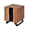 Single Drawer Industrial Wood with Live Edge