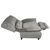 Classic Fabric Push back Recliner, Single Sofa Manual Recliner, with Padded Seat, Backrest, for Living Room, Bedroom - Gray