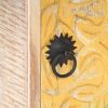 Carved Bedside Cabinet 15.7"x11.8"x19.7" Solid Acacia Wood - Multicolour