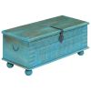 Storage Chest Solid Mango Wood Blue  39.4"x15.8"x16.1"(D0102HE0VKV)