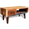 Coffee Table with Curved Edge 1 Drawer Reclaimed Wood(D0102HE05GV)