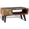 Coffee Table with Curved Edge 1 Drawer Reclaimed Wood(D0102HE05GV)