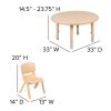 33" Round Plastic Height Adjustable Activity Table Set with 2 Chairs(D0102HE210V)