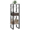 3-Tier Book Cabinet White 15.7"x11.8"x41.3" Chipboard(D0102HHMKCX)