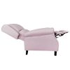 Classic Fabric Push back Recliner, Single Sofa Manual Recliner, with Padded Seat, Backrest, for Living Room, Bedroom - Light Purple