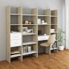 Book Cabinet White and Sonoma Oak 23.6"x13.8"x70.9" Chipboard(D0102HHPV3J)