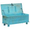 Storage Chest Solid Mango Wood Blue  39.4"x15.8"x16.1"(D0102HE0VKV)