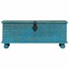Storage Chest Solid Mango Wood Blue  39.4"x15.8"x16.1"(D0102HE0VKV)