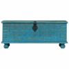 Storage Chest Solid Mango Wood Blue  39.4"x15.8"x16.1"(D0102HE0VKV)