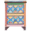 Hand Painted Bedside Cabinet - Multicolour