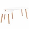 2 Pieces Set Solid Pinewood White