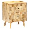 Bedside Cabinet Solid Mango Wood - Brown