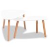 2 Pieces Set Solid Pinewood White
