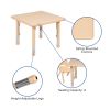 24" Square Plastic Height Adjustable Activity Table Set with 4 Chairs(D0102HE215A)