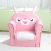 Children's Single Sofa Cute Series Rabbit Model American Standard PU Dark Pink RT(D0102HEBW0Y)